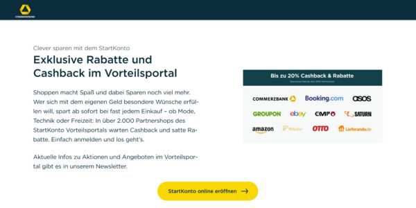 Commerzbank's Vorteilsportal offers discountsfor online shopping